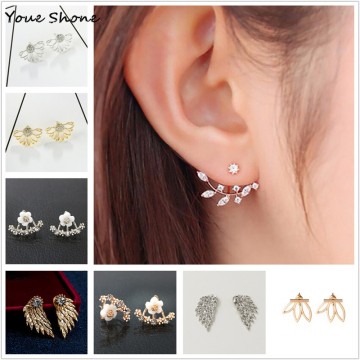 Fashion  Jewelry Accessories  New Romantic Love Earrings Gold and Silver Stud Earring Women s Fashion32901768696