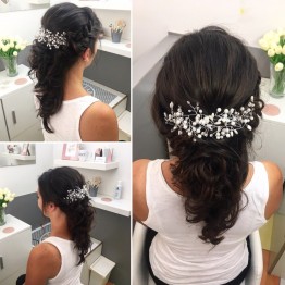  Headdress For Bride Handmade Wedding Crown Floral Pearl Hair Accessories 