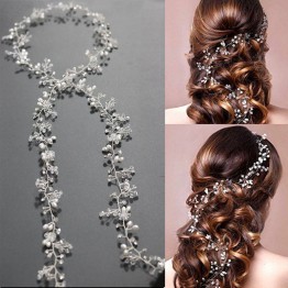  Headdress For Bride Handmade Wedding Crown Floral Pearl Hair Accessories 