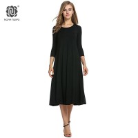  Women Cotton And Linen Vintage Dress Casual Loose Solid Long Draped Dresses Plus Size 2XL 3XL Large Size Party Dresses 