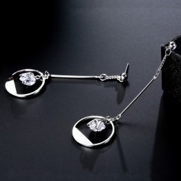  Great Gifts  Women Girl Fashion Earrings  Crystal Heart Long Pendant Drop Earrings  Jewelry Accessories 