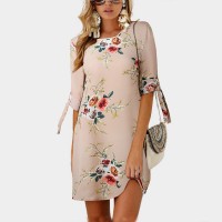  Women Summer Dress Boho Style Floral Print Chiffon Beach Dress Tunic Sundress Loose Mini Party Dress Vestidos Plus Size 5XL