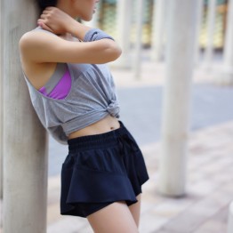  Skirts For Sports running  tennis 4-way stretchable  skirt quick dry elastic waist two pieces fitness gym shorts 