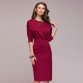 Hot  New Fashion Dress Knee Length Sexy Bodycon A-Line  Summer Casual Solid O-Neck Short Sleeve