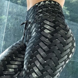 New Hot Sales Irenweave Leggings Weaving Printed Tie Women Fitness Workout Scrunch Booty Leggings 
