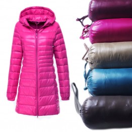  Winter Women  Downs insulated Jackets  Parkas Ladies Coat Long Hooded Plus Size Ultra Light Outerwear 
