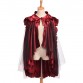 Victorian Steampunk Red Flounce Bustle Skirt Women Retro Gothic Ruffle Reenactment Punk Costume32697622924