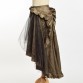 Women Steampunk Victorian Goth Chartreuse Flounce Bustle Sarong Skirt (Can be weared as Cape Top)32699447572