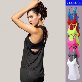  New Backless Yoga Vest Solid Quick Drying  Fitness Shirt Red Tank Top